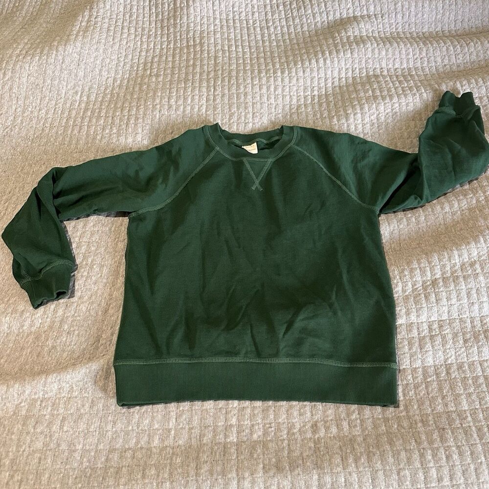Hanna Andersson Green 100% Cotton Crew Neck Pullover Sweatshirt Fall Youth US 10
